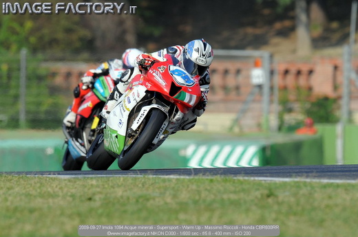 2009-09-27 Imola 1094 Acque minerali - Supersport - Warm Up - Massimo Roccoli - Honda CBR600RR